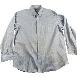 Duluth Mens Shirt XL Blue Gingham Plaid Long-Sleeve Button-Up100% Cotton